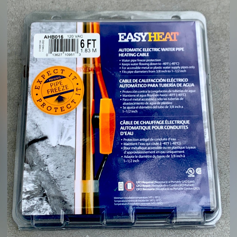 Emerson EASY HEAT AFB 6 Foot Electric Water Pipe Heater
